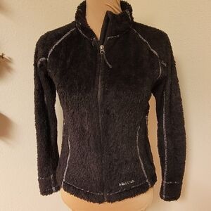 Marmot Black Fuzzy Zip Up Jacket